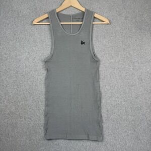 YoungLA Shirt Mens Small Gray Ribbed Tank Top Athletic Gym Model 314 YLA2855